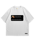 A white short-sleeve t-shirt shown from both front and back on a plain white background. The front features a black rectangular graphic with a photo of Salman Khan and the text 'Aspna kya lena dena' in Gujarati, along with a small 'NVM' logo near the bottom left.