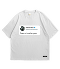 A white short-sleeve T-shirt shown from both front and back on a light gray background. The front has a printed tweet-style graphic with a profile picture, the text 'Salman Khan' and '@ImranShahidKhan', and 'Does nt matter yaar'.