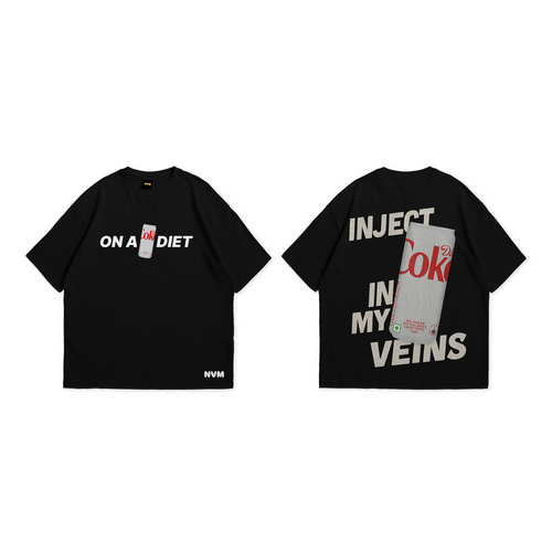 Diet Coke Boxy Fit oversized graphic t-shirt front view NVM Store